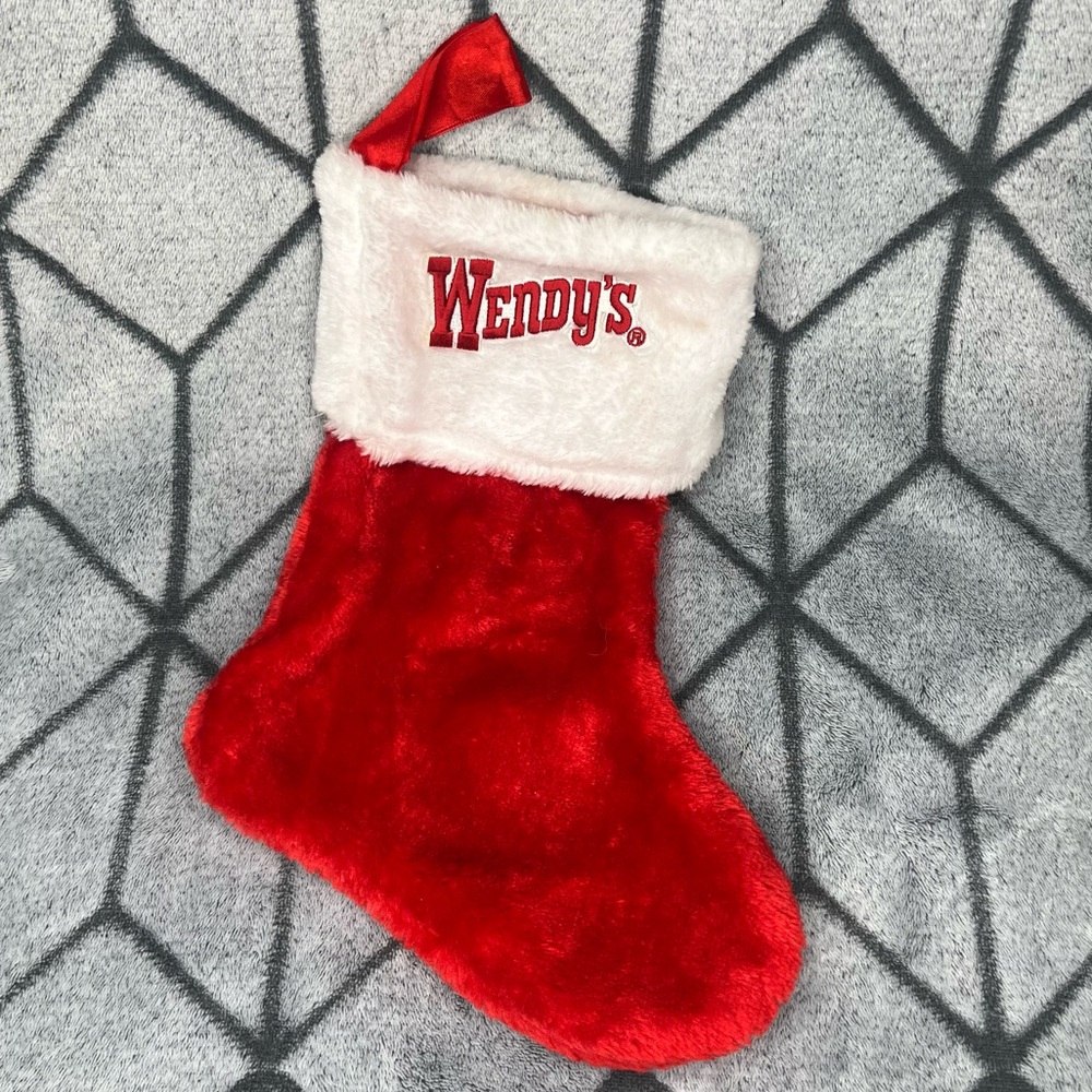 Wendy’s Fast Food Christmas Stocking Embroidered Logo Promotional Memorabilia S